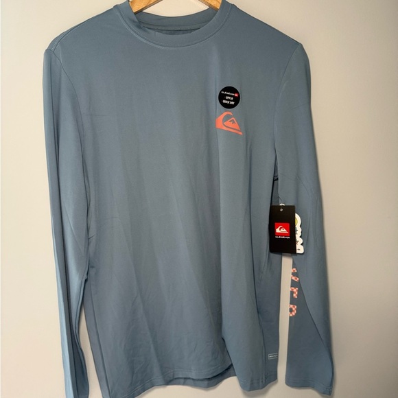 Quiksilver Blue Long Sleeve Tee with Logo - Picture 1 of 9